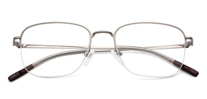 Silver Rectangle Half Rim Unisex Eyeglasses by Vincent Chase-201811