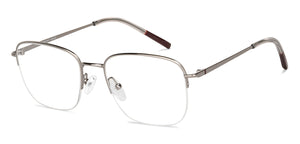 Silver Rectangle Half Rim Unisex Eyeglasses by Vincent Chase-201811