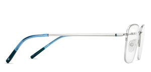 Silver Rectangle Half Rim Unisex Eyeglasses by Vincent Chase-149780