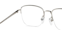 Load image into Gallery viewer, Silver Rectangle Half Rim Unisex Eyeglasses by Vincent Chase-149780