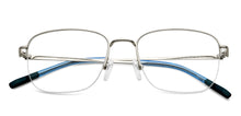 Load image into Gallery viewer, Silver Rectangle Half Rim Unisex Eyeglasses by Vincent Chase-149780