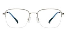 Load image into Gallery viewer, Silver Rectangle Half Rim Unisex Eyeglasses by Vincent Chase-149780