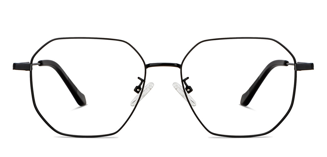 Black Geometric Full Rim Unisex Eyeglasses by Vincent Chase-150000