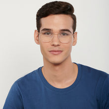 Load image into Gallery viewer, Rose Gold Geometric Full Rim Unisex Eyeglasses by Vincent Chase-150001