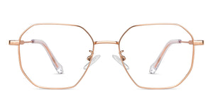 Rose Gold Geometric Full Rim Unisex Eyeglasses by Vincent Chase-150001