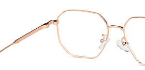 Rose Gold Geometric Full Rim Unisex Eyeglasses by Vincent Chase-150001