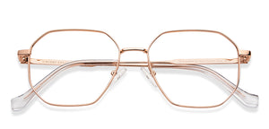 Rose Gold Geometric Full Rim Unisex Eyeglasses by Vincent Chase-150001