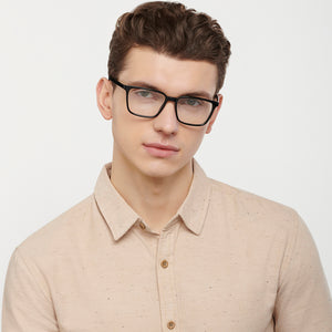 Black Rectangle Full Rim Unisex Eyeglasses by Vincent Chase-150161