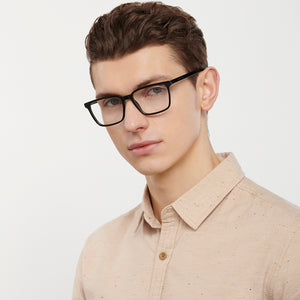 Black Rectangle Full Rim Unisex Eyeglasses by Vincent Chase-150161