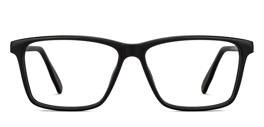 Black Rectangle Full Rim Unisex Eyeglasses by Vincent Chase-150168