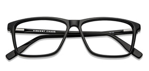 Black Rectangle Full Rim Unisex Eyeglasses by Vincent Chase-150168