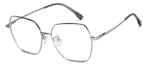 Silver Square Full Rim Unisex Eyeglasses by Vincent Chase-150274