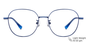 Blue Round Full Rim Unisex Eyeglasses by Vincent Chase-150286