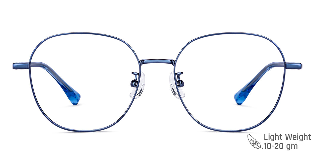 Blue Round Full Rim Unisex Eyeglasses by Vincent Chase-150286