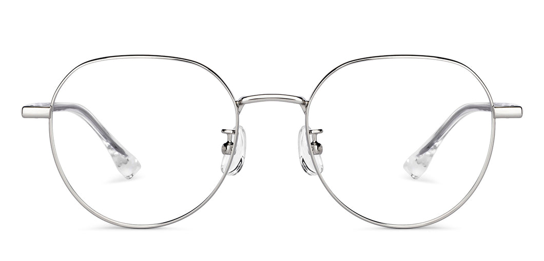 Silver Round Full Rim Unisex Eyeglasses by Vincent Chase-150290