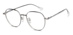 Silver Round Full Rim Unisex Eyeglasses by Vincent Chase-150290