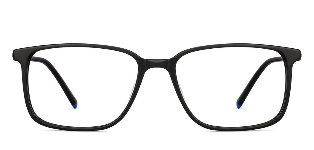 Black Rectangle Full Rim Unisex Eyeglasses by Vincent Chase-150494
