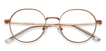 Load image into Gallery viewer, Gold Round Full Rim Unisex Eyeglasses by Vincent Chase-150543