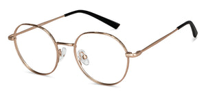 Gold Round Full Rim Unisex Eyeglasses by Vincent Chase-150544