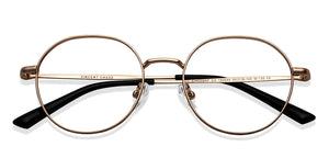 Gold Round Full Rim Unisex Eyeglasses by Vincent Chase-150544