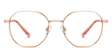 Load image into Gallery viewer, Gold Round Full Rim Unisex Eyeglasses by Vincent Chase-150535