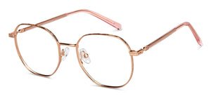 Gold Round Full Rim Unisex Eyeglasses by Vincent Chase-150535