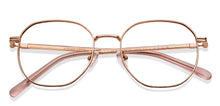 Load image into Gallery viewer, Gold Round Full Rim Unisex Eyeglasses by Vincent Chase-150535