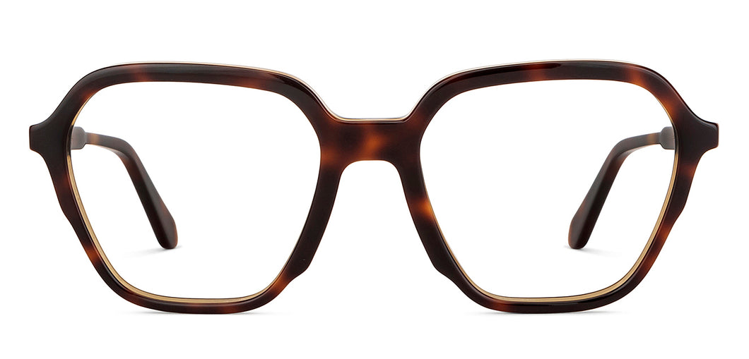 Tortoise Geometric Full Rim Unisex Eyeglasses by Vincent Chase-150742