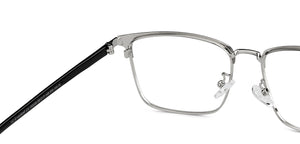 Silver Rectangle Full Rim Men Eyeglasses by Vincent Chase-152035