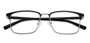 Silver Rectangle Full Rim Men Eyeglasses by Vincent Chase-152035