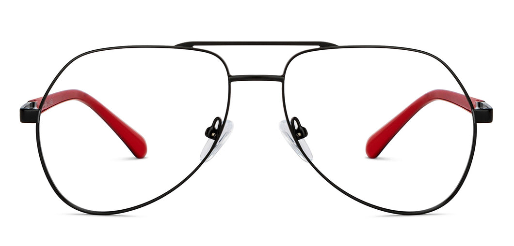 Black Aviator Full Rim Unisex Eyeglasses by Vincent Chase-200912
