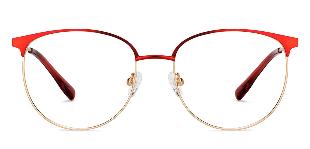 Gold Round Full Rim Women Eyeglasses by Vincent Chase-201075
