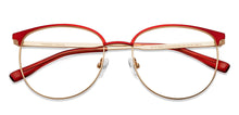 Load image into Gallery viewer, Gold Round Full Rim Women Eyeglasses by Vincent Chase-201075