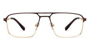 Brown Rectangle Full Rim Unisex Eyeglasses by Vincent Chase-201078