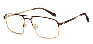Brown Rectangle Full Rim Unisex Eyeglasses by Vincent Chase-201078