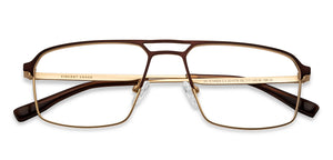 Brown Rectangle Full Rim Unisex Eyeglasses by Vincent Chase-201078