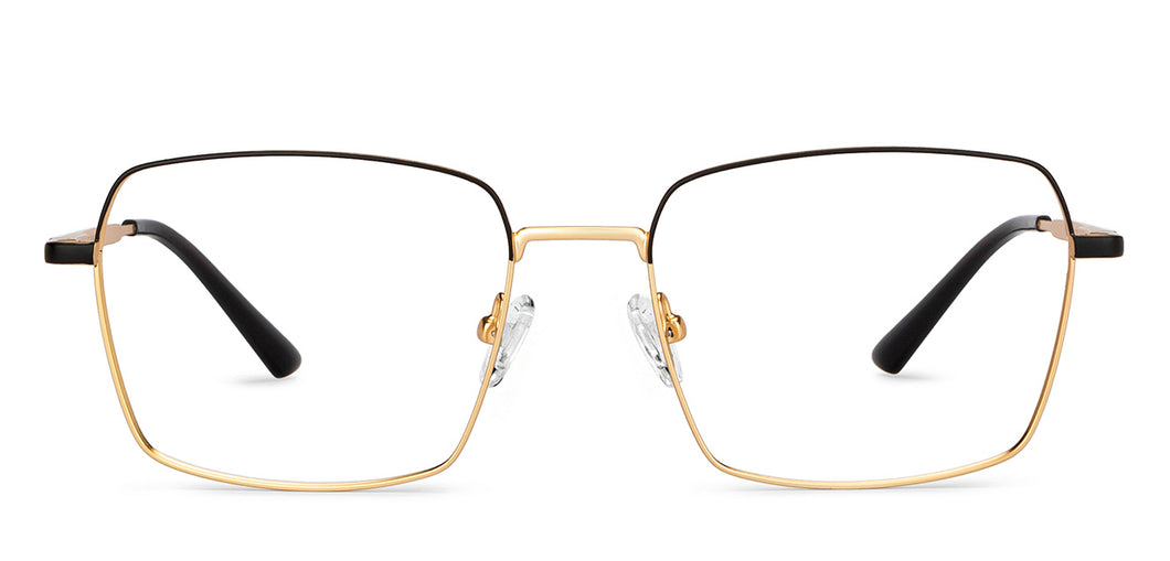 Gold Square Full Rim Unisex Eyeglasses by Vincent Chase-201091