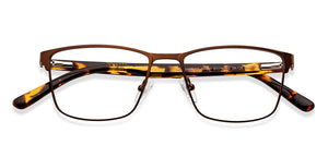 Brown Rectangle Full Rim Unisex Eyeglasses by Vincent Chase-201361
