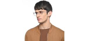 Gunmetal Rectangle Full Rim Unisex Eyeglasses by Vincent Chase-211407