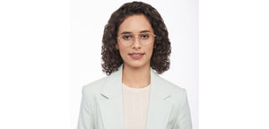 Gold Geometric Full Rim Unisex Eyeglasses by Vincent Chase-207372