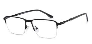 Black Rectangle Half Rim Unisex Eyeglasses by Vincent Chase-209029