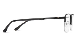 Black Rectangle Half Rim Unisex Eyeglasses by Vincent Chase-209029