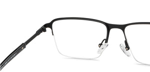 Black Rectangle Half Rim Unisex Eyeglasses by Vincent Chase-209029