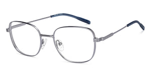 Silver Rectangle Full Rim Unisex Eyeglasses by Vincent Chase-210426
