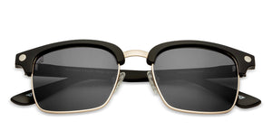 Black Clubmaster Full Rim Extra Wide Unisex Sunglasses by Vincent Chase Polarized-122260