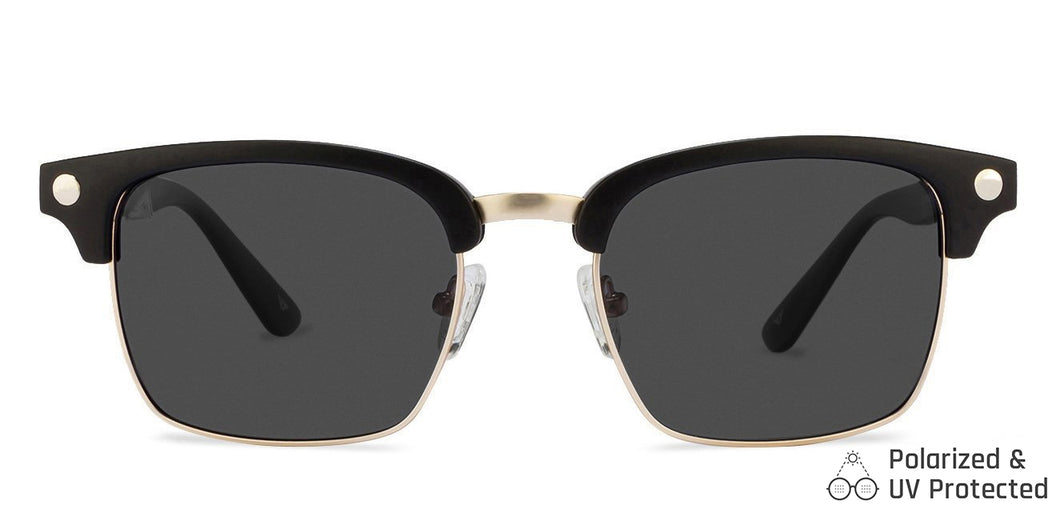 Black Clubmaster Full Rim Extra Wide Unisex Sunglasses by Vincent Chase Polarized-122260