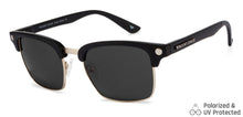 Load image into Gallery viewer, Black Clubmaster Full Rim Extra Wide Unisex Sunglasses by Vincent Chase Polarized-122260