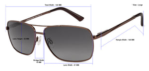 Brown Rectangle Full Rim Extra Wide Unisex Sunglasses by Vincent Chase Polarized-124399