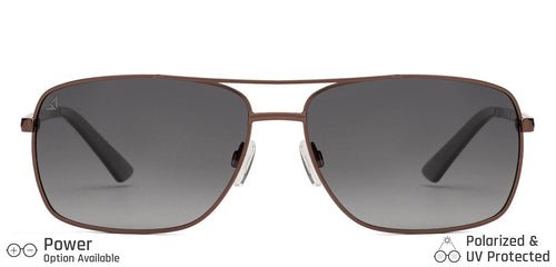 Brown Rectangle Full Rim Extra Wide Unisex Sunglasses by Vincent Chase Polarized-124399