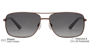 Brown Rectangle Full Rim Extra Wide Unisex Sunglasses by Vincent Chase Polarized-124399